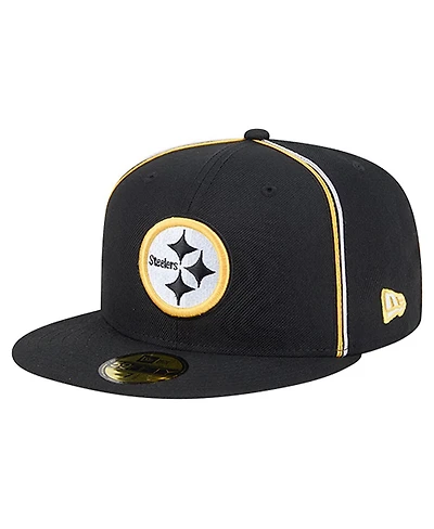 New Era Men's Black Pittsburgh Steelers Soutache 59FIFTY Fitted Hat