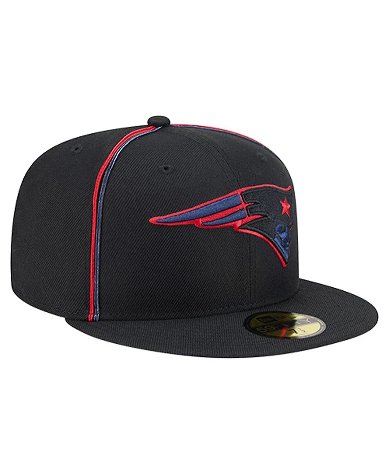 New Era Men's Black New England Patriots Soutache 59FIFTY Fitted Hat