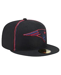 New Era Men's Black New England Patriots Soutache 59FIFTY Fitted Hat