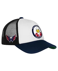 Mitchell & Ness Big Boys and Girls White Washington Capitals Mascot Adjustable Trucker Hat