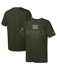 Nike Big Boys and Girls Olive Cincinnati Bengals 2025 Salute to Service Sideline Dri-fit T-Shirt