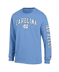 Champion Men's Carolina Blue North Tar Heels Arch Over Logo 2-Hit Long Sleeve T-Shirt