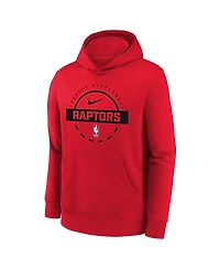 Nike Big Boys and Girls Red Toronto Raptors 2025/26 Club Fleece Practice Hoodie