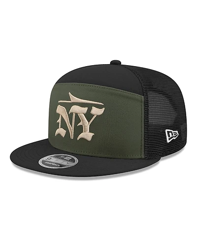 New Era Men's Gotham Green New York Jets 2025 Rivalries Collection Team Split Panel 9FIFTY Snapback Hat