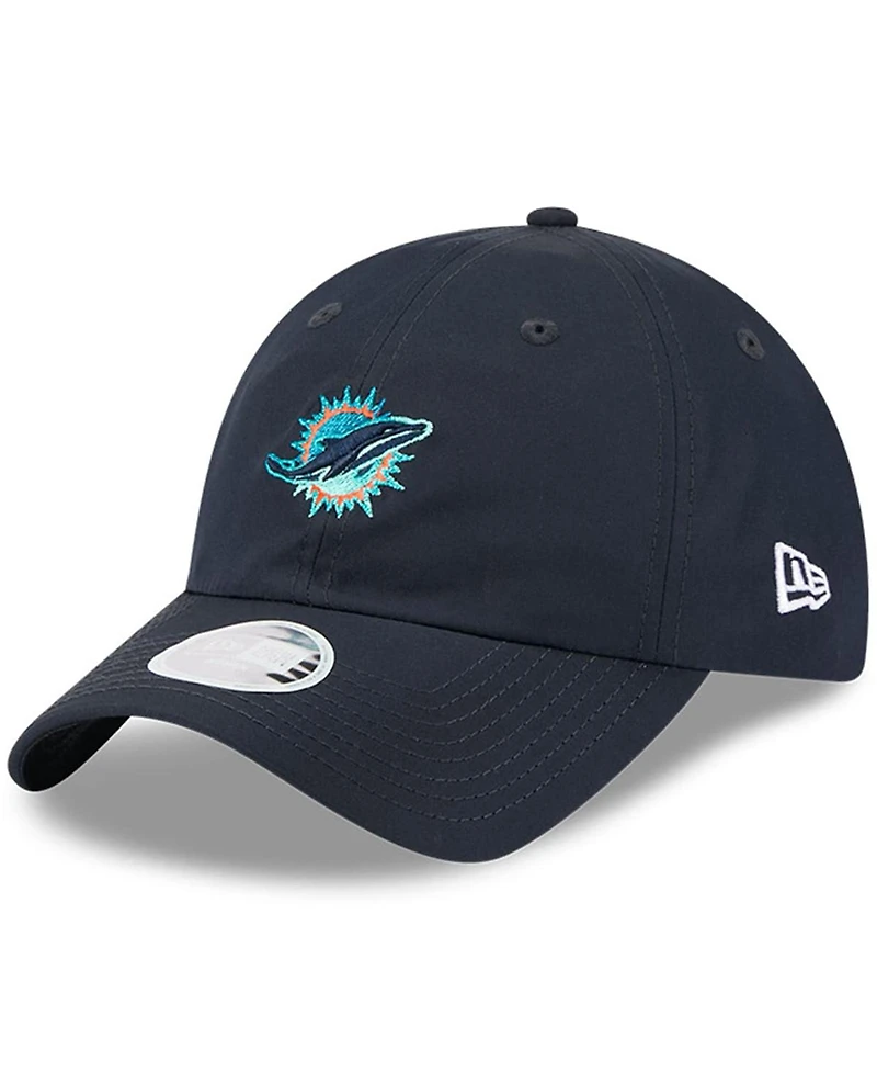 New Era Women's Pitch Blue Miami Dolphins 2025 Rivalries Collection Pony Tail Adjustable Hat