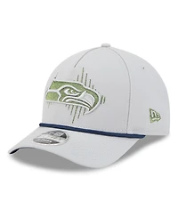 New Era Men's Wolf Gray Seattle Seahawks 2025 Rivalries Collection Sideline A-Frame 9FORTY Adjustable Hat