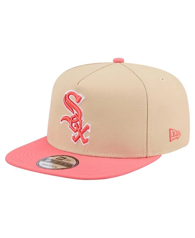 New Era Men's Light Beige/Coral Chicago White Sox Color Pack A-Frame 9FIFTY Snapback Hat