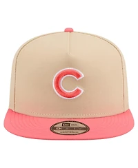 New Era Men's Light Beige/Coral Chicago Cubs Color Pack A-Frame 9FIFTY Snapback Hat