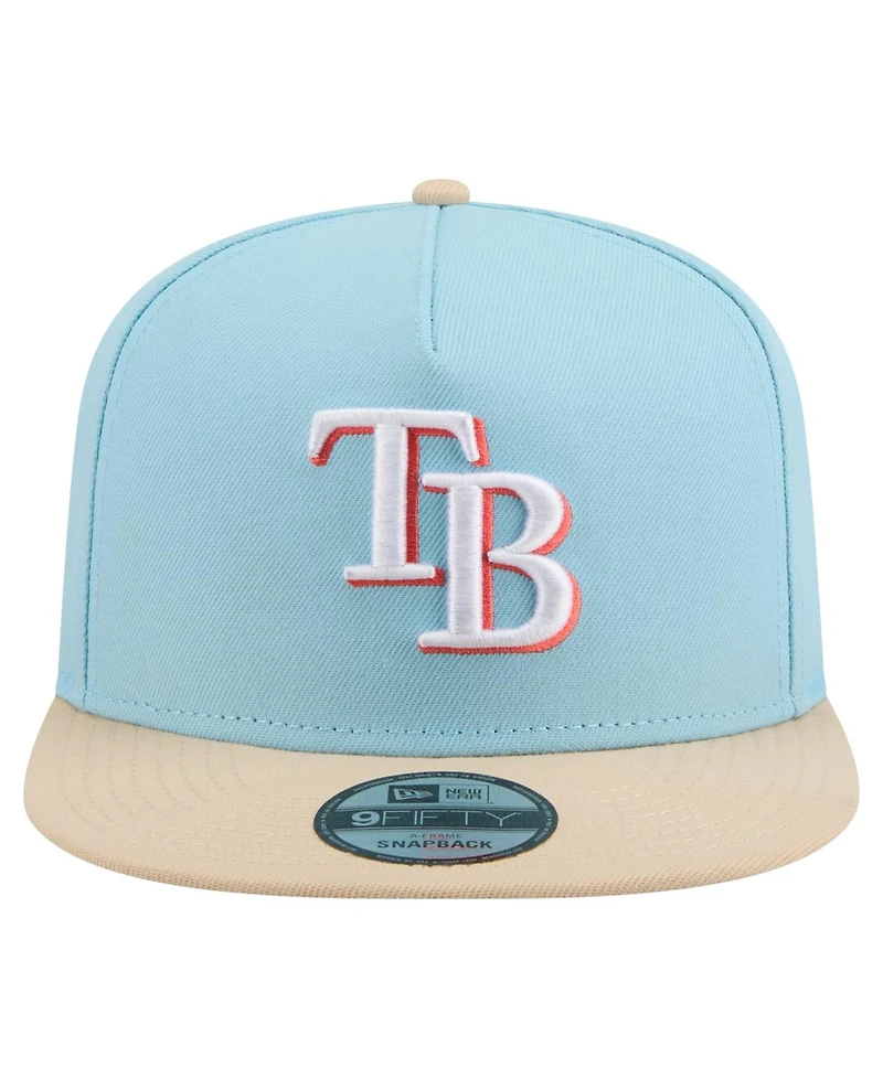 New Era Men's Light Blue/Light Beige Tampa Bay Rays Color Pack A-Frame 9FIFTY Snapback Hat