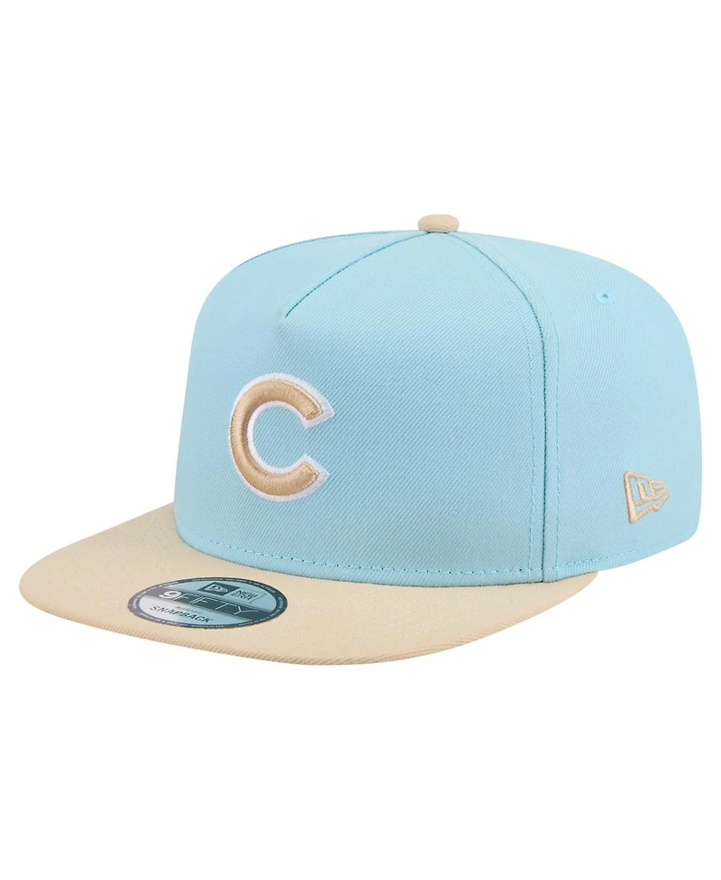 New Era Men's Light Blue/Light Beige Chicago Cubs Color Pack A-Frame 9FIFTY Snapback Hat