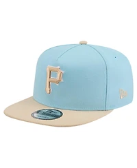 New Era Men's Light Blue/Light Beige Pittsburgh Pirates Color Pack A-Frame 9FIFTY Snapback Hat