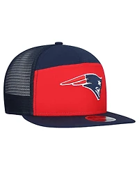 New Era Men's Red/Navy New England Patriots Outdoor Split Panel 9FIFTY Snapback Hat