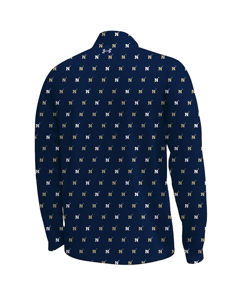 Under Armour Men's Navy Midshipmen Gameday Armourfuse Half-Zip Sweatshirt