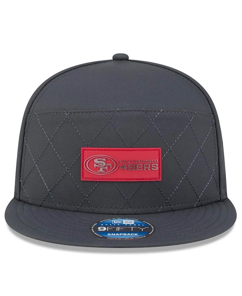 New Era Men's Charcoal San Francisco 49ers 2025 Sideline Cold Weather Split Panel 9FIFTY Snapback Hat