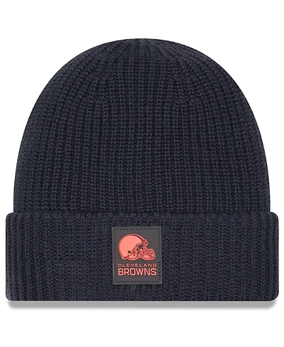 New Era Men's Charcoal Cleveland Browns 2025 Sideline Cold Weather Cuffed Knit Hat