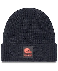 New Era Men's Charcoal Cleveland Browns 2025 Sideline Cold Weather Cuffed Knit Hat