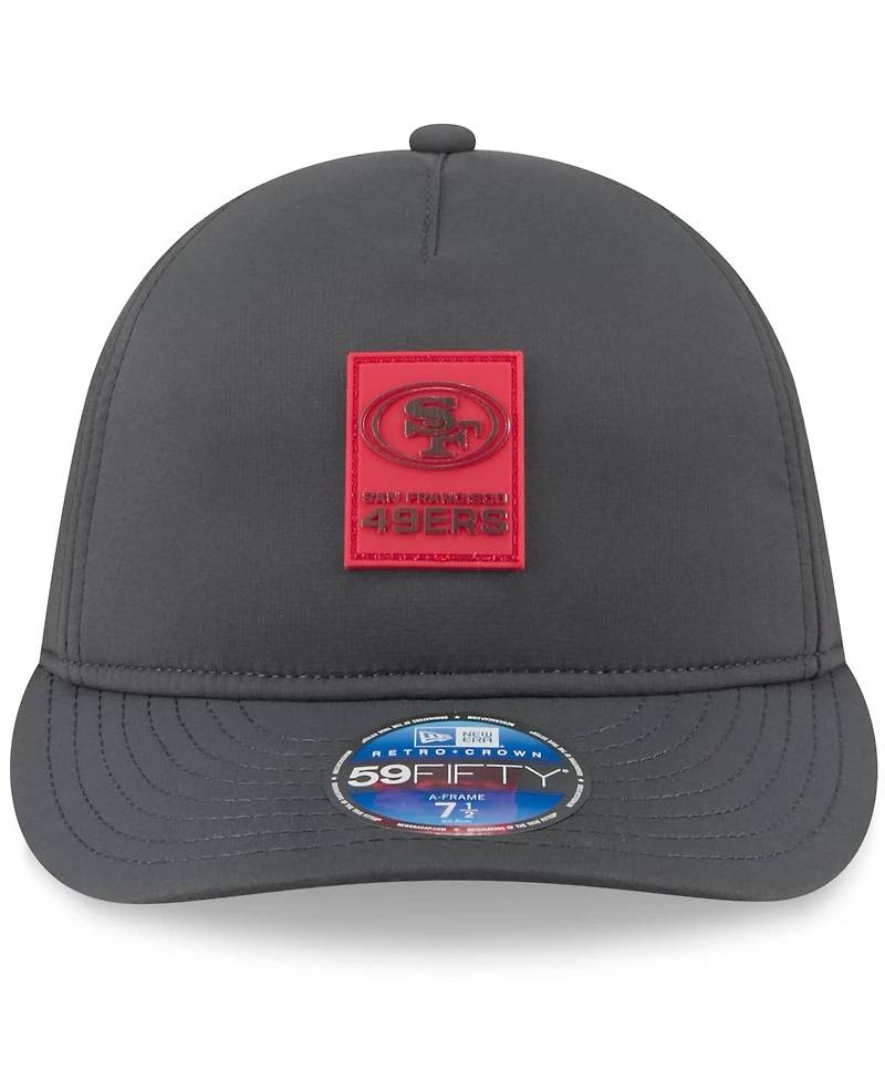 New Era Men's Charcoal San Francisco 49ers 2025 Sideline Cold Weather Retro Crown 59FIFTY Fitted Hat