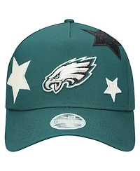 New Era Women's Midnight Green Philadelphia Eagles Stardom A-Frame 9FORTY Adjustable Hat