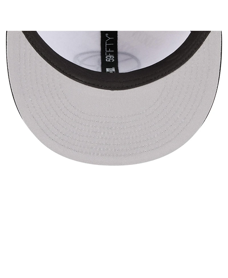 New Era Men's White/Black Brooklyn Nets Repeat 59Fifty Fitted Hat