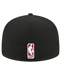 New Era Men's White/Black Miami Heat Repeat 59Fifty Fitted Hat