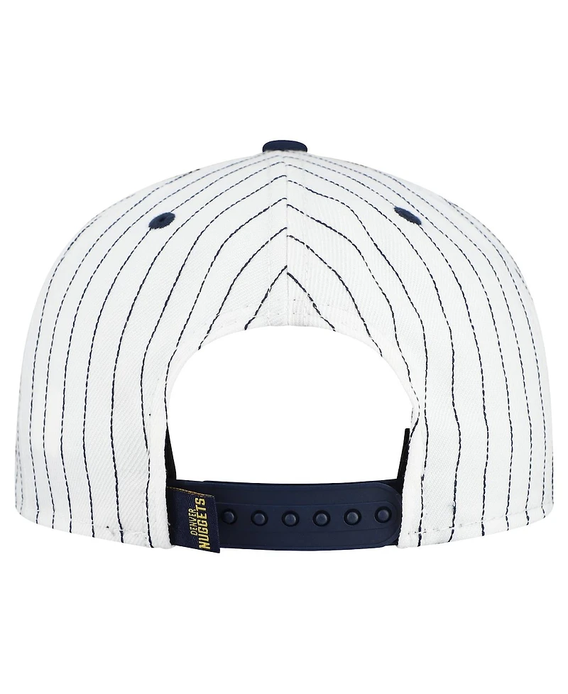 New Era Men's White Denver Nuggets Deceptor Pinstripe 9FIFTY Snapback Hat