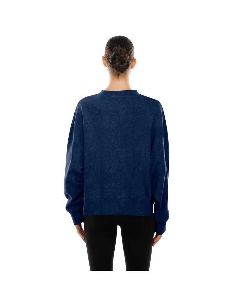 New Era Women's Navy Detroit Tigers Boxy Mineral Wash Dolmen Sleeve Sweatshirt