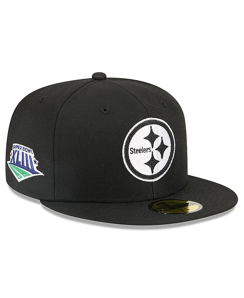 New Era x Alpha Men's Industries Black Pittsburgh Steelers 59FIFTY Fitted Hat