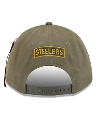 New Era x Alpha Men's Industries Olive Pittsburgh Steelers A-Frame 9FORTY Adjustable Hat