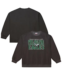 Mitchell & Ness Men's Black Philadelphia Eagles Downtown Crew Vintage Logo Sweatshirt