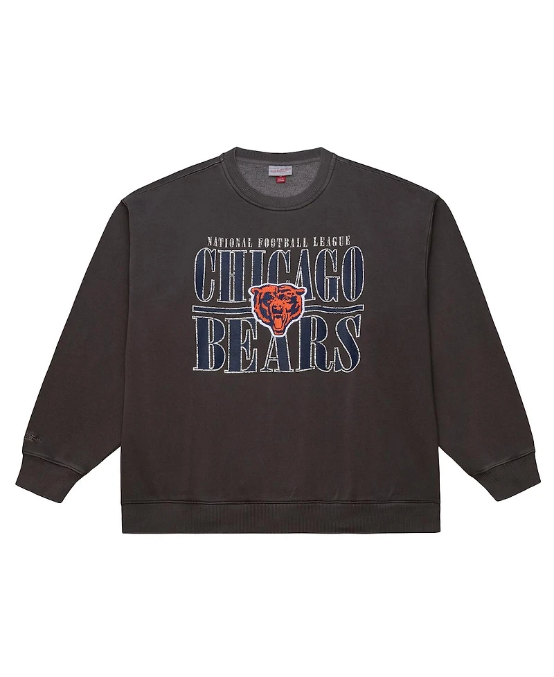 Mitchell & Ness Men's Black Chicago Bears Downtown Crew Vintage Logo Sweatshirt
