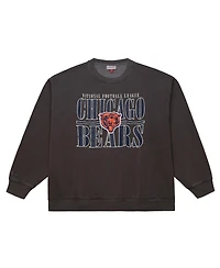 Mitchell & Ness Men's Black Chicago Bears Downtown Crew Vintage Logo Sweatshirt