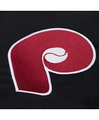Mitchell & Ness Women's Black Philadelphia Phillies Mechanic Cropped Full-Zip Jacket