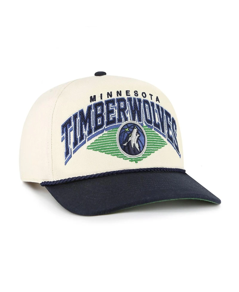 '47 Brand Men's Cream/Navy Minnesota Timberwolves Pomona Two-Tone Rope Hitch Adjustable Hat