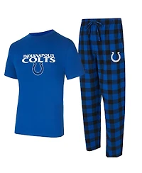 Concepts Sport Men's Royal/Black Indianapolis Colts Avondale T-Shirt and Flannel Pants Set