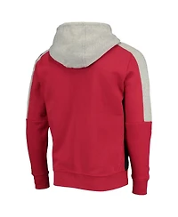 Starter Men's Cardinal/Black Arizona Cardinals Playoffs Color Block Full-Zip Hoodie