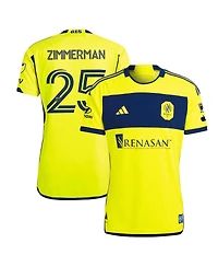 Adidas Men's Walker Zimmerman Yellow Nashville Sc 2024 The 615 Kit Authentic Player Jersey
