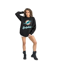 Gameday Couture Women's Black Miami Dolphins Oversized Long Sleeve T-Shirt