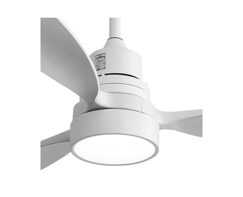 Sofucor 52-inch Simple and Grand Style White 3-Blade Ceiling Fan with Remote Control and Light Source