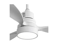 Sofucor 52-inch Simple and Grand Style White 3-Blade Ceiling Fan with Remote Control and Light Source