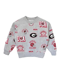 Gameday Couture Big Girls Gray Georgia Bulldogs Always On Repeat Pullover Sweatshirt