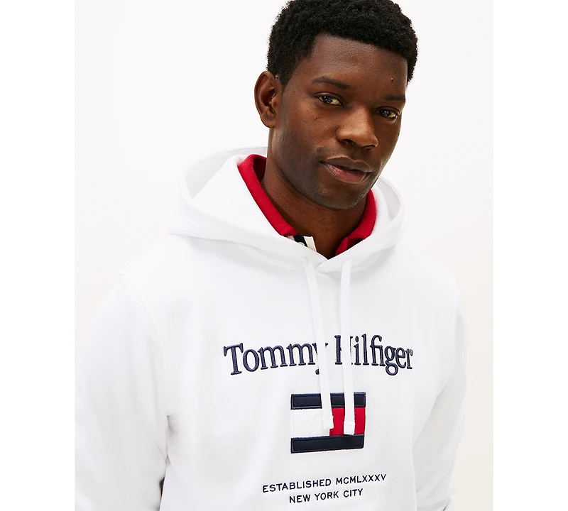 Tommy Hilfiger Men's Embroidered Flag Hoodie