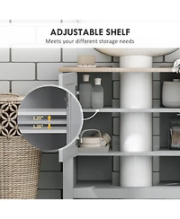Airsurfer Bathroom Storage Cabinet Under Sink Cabinet Bathroom Vanity Cabinet with Adjustable Shelf and Open Bottom Shelf Gray