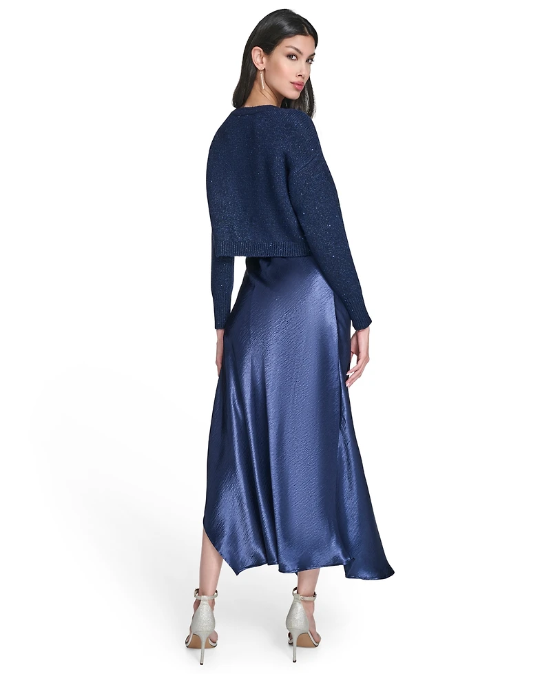 Vince Camuto Women's Crewneck Slip Dress with Sweater