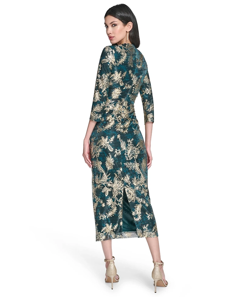 Vince Camuto Women's Metallic Crinkle Knit Dress
