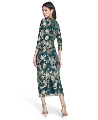 Vince Camuto Women's Metallic Crinkle Knit Dress