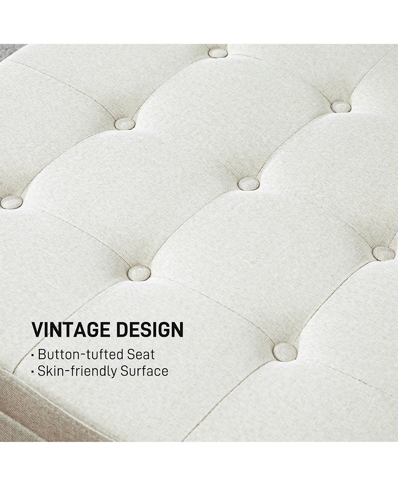 Homcom Fabric Tufted Storage Ottoman with Flip Top for Living Room Bedroom