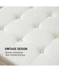 Homcom Fabric Tufted Storage Ottoman with Flip Top for Living Room Bedroom