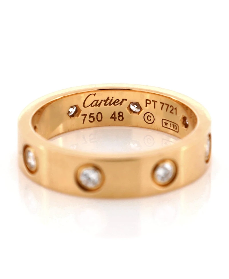 Pre-Owned Cartier Love Wedding Band 8 Diamonds Ring