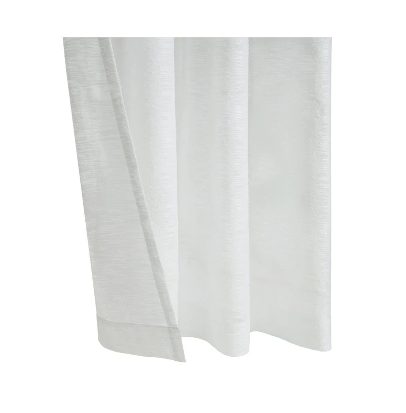 Habitat Boucle Sheer Premium Stylish and Functional Grommet Curtain Panel 52" x 63" White