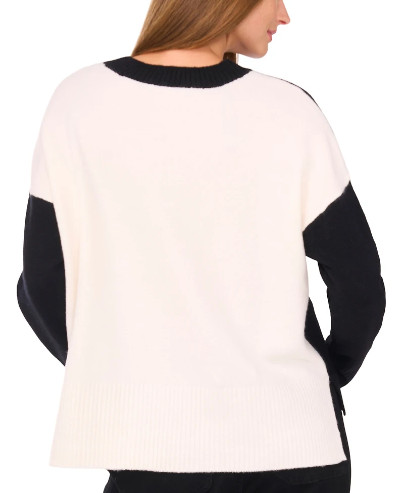 Vince Camuto Women's Colorblocked Drop-Shoulder Sweater